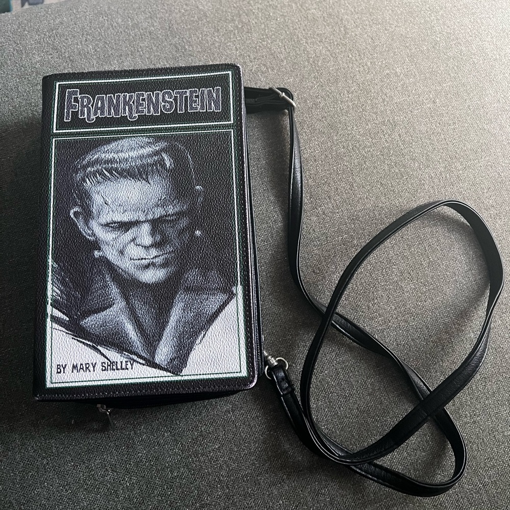 Frankenstein book crossbody bag